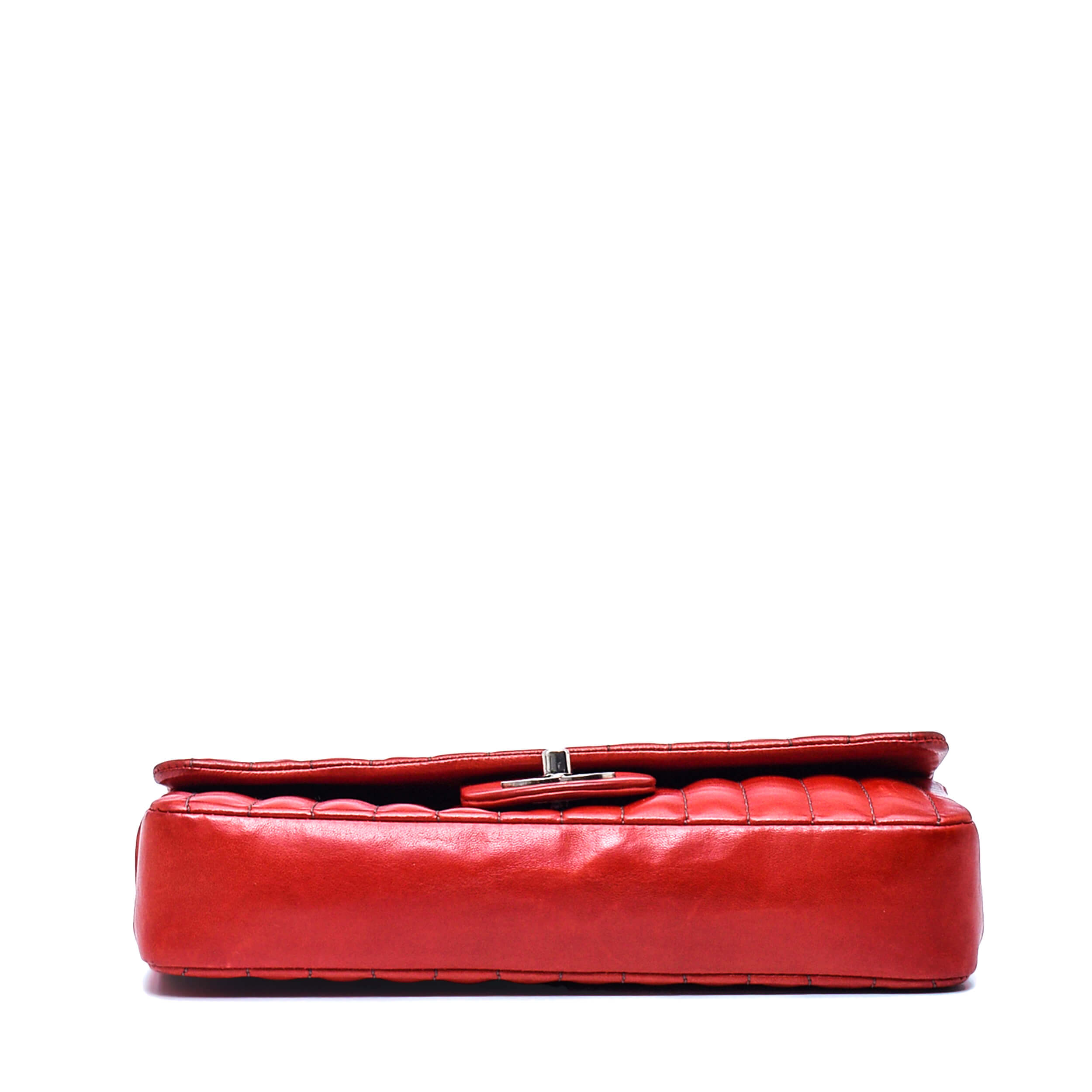 Chanel - Red Lambskin Vertical Quilted Leather Flap Bag